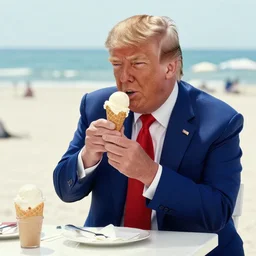 Donald trump is having ice cream at the beach by sally mann