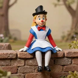 maquette of humpty dumpty sitting on a wall, alice in wonderland, lewis carroll, hyperreal, trending on artstation