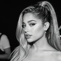 ariana grande recursive photo beautiful ariana grande photo bw photography 130mm lens. ariana grande backstage photograph posing for magazine cover. award winning promotional photo. !!!!!COVERED IN TATTOOS!!!!! TATTED ARIANA GRANDE NECK TATTOOS