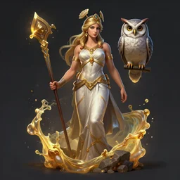Greek Goddess Athena, League of Legends Splash Art, Owl, Artstation