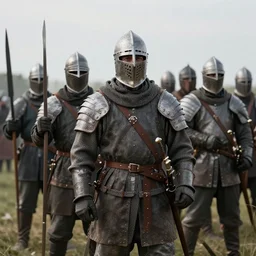 portrait of a squad of medieval soldiers on the field of battle, by SIXMOREVODKA, detailed, determined, ready, stalwart