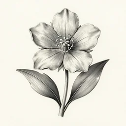detailed tattoo, botanical illustration, stella alpina flower