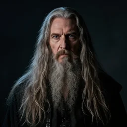 portrait of a master with long hairs in alan lee and marc simonetti and emil melmoth style  , cinematic lighting