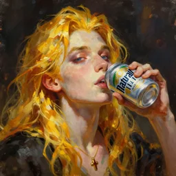 Hastur drinking a can of Natural Light Beer, character art, concept art, painting by Mark Brooks, the king in yellow