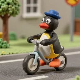 danny devito riding pingu claymation