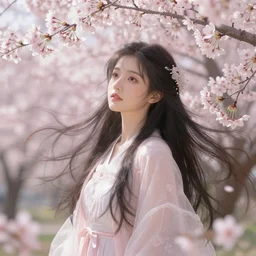 beautiful spirit of the spring surrounded by cherry blossoms, concept art, digital painting, trending on artstation, deviantart, epic composition, extremely detailed, volumetric lighting, masterpiece, octane render
