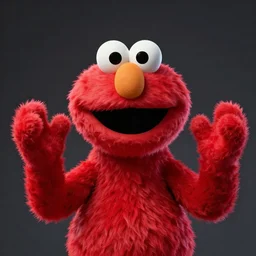 extremely scary horror portrait of elmo with his hands raised in praise in front of massive endless apocalyptic flames, epic fantasy art by michael whelan