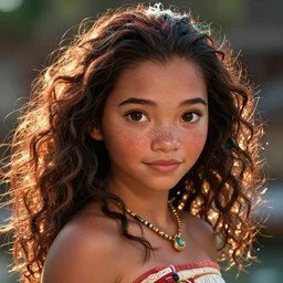 a stylish girl with freckles and wild colorful hair, moana | | fine detail!! anime!! realistic shaded lighting!!, directional lighting 2 d poster by ilya kuvshinov, magali villeneuve, artgerm, jeremy lipkin and michael garmash and rob rey