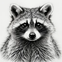 beautiful raccoon, drawing, stunning, highly detailed, lines