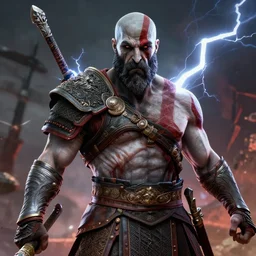 wrath from full metal alchemist as god of war amazing details 8 k beautiful ultra realistic by adam hughes sharp focus cinematic lightning