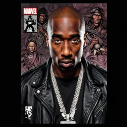 tupac shakur, dim light, front game card, marvel comics, dark, intricate, highly detailed, smooth, artstation, digital illustration by ruan jia and mandy jurgens and artgerm and wayne barlowe and greg rutkowski and zdislaw beksinski