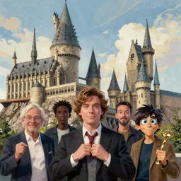 hogwarts. magic digital art pastelpiece masterpiece trending on artstation by noel fielding, beeple, james gunn, gorillaz, marvel studios and dr seuss. hyper detailed portrait with 4 k macrolens, curated by beeple, unreal engine, art station and emmy winning gorillaz.