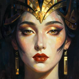 art deco human face
