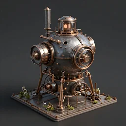 3d art inspired by the game factorio, trending on artstation, steampunk art