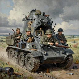 an airbrush painting of an elaborate hidden object scene in the eastern front of wwii by destiny womack, gregoire boonzaier, harrison fisher, richard dadd