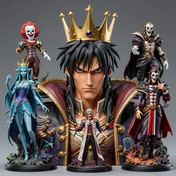 a hyper detailed full face portrait of a handsome male as the king of anime figurines, horror, sideshow figurines, diablo 4 lilith, by yusuke murata, by hiroya oku, by dorian cleavenger, by tom bagshaw, by zdzisław beksinski, trending on artstation