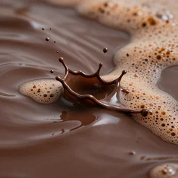 wave chocolate choco liquid brown dark splatter splash reflective river pool molten light frothy.