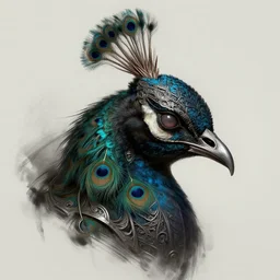 anthropomorphic icostrigon head in edgy darkiron peacock, intricate, elegant, highly detailed animal monster, digital painting, artstation, concept art, smooth, sharp focus, illustration, art by artgerm, dwayne barlowe, trending on artstation and greg rutkowski and alphonse mucha, 8 k
