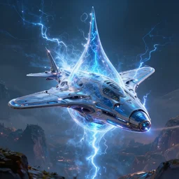 sci - fi landscape inspired by tron : water drop shaped aircraft, greg rutkowski, digital art, fantasy art, volumetric lightning, volumetric shadows, very high detail, unreal engine, cinematic lightning, high quality