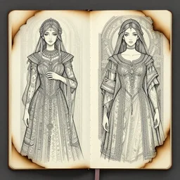 sketchbook pages burnt, magnificent, medium shot, details, sharp focus, elegant, highly detailed, illustration, by artgerm and magali villeneuve, intricate, beautiful, trending artstation, pixiv, digital art