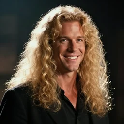 portrait of diamond dallas page, dynamic lighting, 8 k hdr movie still, smiling, long curly blonde hair, realistic