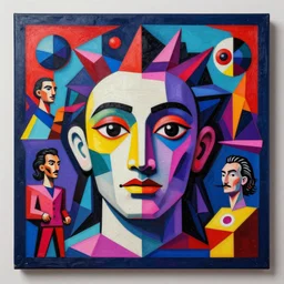 A surreal neon painting of Zaha hadid 3d kandinsky house face!!! made of cubism futuristic picasso sculptures in 3 point perspective by Joan miro and Vladimir kush and dali and kandinsky, 3d, realistic shading, complimentary colors, vivid neon colors, aesthetically pleasing composition, masterpiece, 4k, 8k, ultra realistic, super realistic,