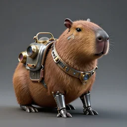 Robotic capybara, dieselpunk, made by Stanley Artgerm Lau