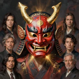 demon samurai mask on hell by feng zhu and loish and laurie greasley, victo ngai, andreas rocha, john harris