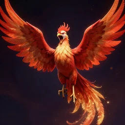 A phoenix crying, digital art