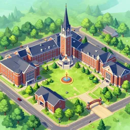 sans undertale college, buildings, college campus and building, undertale in college, high detail