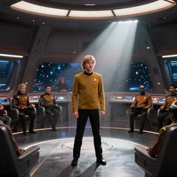 Luke Skywalker visiting the Star Trek TNG bridge with Picard