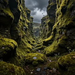 photo, streets made of moss, depressing, apocalypse