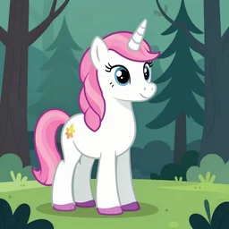 full body shot of a unicorn, flower mane, pine forest, cel shaded vector art, toon shading, behance, hd by lois van baarle, helen huang, by makoto shinkai and ilya kuvshinov, rossdraws, disney animation still