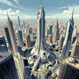 futuristic city in style of mobius, comic art, highly detailed w - 5 1 2