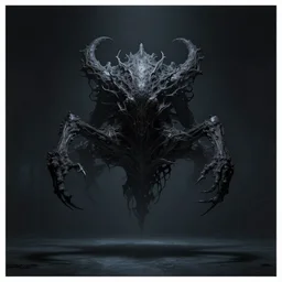 professional concept art of a symmetrical ominous floating terrifying thing in a dark room by artgerm and greg rutkowski ( thin white border ). an intricate, elegant, highly detailed digital painting, concept art, smooth, sharp focus, illustration, in the style of cam sykes, wayne barlowe, igor kieryluk.