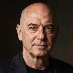 portrait of a middle aged balding white male model By Emmanuel Lubezki