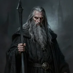 portrait of gandalf, dark wizard, mysterious and eerie and ominous character, cinematic, epic, highly detailed, intricate, illustration, artwork by marcus whinney and greg rutkowski