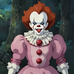 pennywise as an anime character from studio ghibli. beautiful. 4 k.