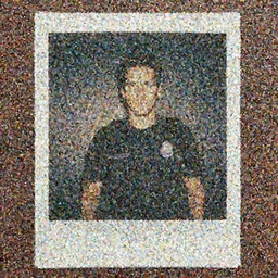 Polaroid image of Gerard Butler as cop