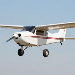 a small sessna airplane that resembles a beautiful flying beagle