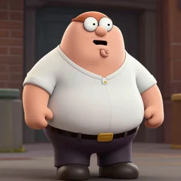 photorealistic art of Peter Griffin, dynamic lighting, hyperrealism