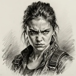 tired vigilante girl angry detailed rendering pencil ink painting realistic hd with frank Miller Alex Ross style trending Flickr