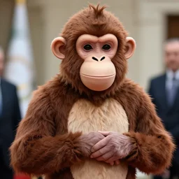 Recep Tayyip Erdoğan in Monkey costume, realistic,