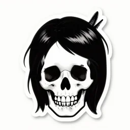 punk rock girl skull sticker!