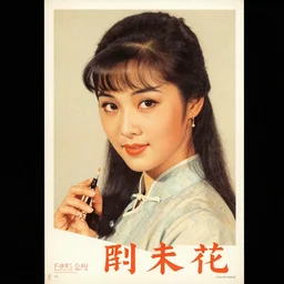 chinese vintage advertising poster, a portrait of a beautiful girl
