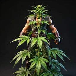 cannabis plant in mortal kombat, fighter, 3 d videogame render, 4 k