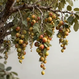 branches with low hanging fruits, by james gurney, concept art, intricate, hyper detailed, volumetric lighting, sharp focus, octane render, trending on artstation, 8 k
