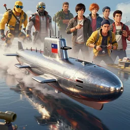 taiwan submarine concept design engine super subs rocket league tank snorkel mad max global illumination ray tracing hdr chromed reflexion, gta 5 comics official fanart behance hd artstation by jesper ejsing, by rhads, makoto shinkai and lois van baarle, ilya kuvshinov, ossdraws, that looks like it is from borderlands and by feng zhu and loish and laurie greasley, victo ngai, andreas rocha