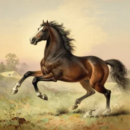 a galloping horse, by arthur-rackham