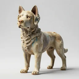 photorealistic dog statue with paint pour texture, hd wallpaper, behance